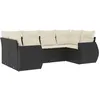 Image de Vidaxl Salon De Jardin 6 Pcs Avec Coussins Noir RÃ©sine TressÃ©e