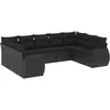 Image de Vidaxl Salon De Jardin 9 Pcs Avec Coussins Noir RÃ©sine TressÃ©e