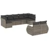 Image de Vidaxl Salon De Jardin 9 Pcs Avec Coussins Gris RÃ©sine TressÃ©e