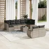 Image de Vidaxl Salon De Jardin Avec Coussins 10 Pcs Gris Clair RÃ©sine TressÃ©e
