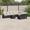 Image de Vidaxl Salon De Jardin 10 Pcs Avec Coussins Noir RÃ©sine TressÃ©e
