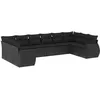 Image de Vidaxl Salon De Jardin 10 Pcs Avec Coussins Noir RÃ©sine TressÃ©e