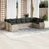 Image de Vidaxl Salon De Jardin Avec Coussins 10 Pcs Gris Clair RÃ©sine TressÃ©e