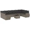 Image de Vidaxl Salon De Jardin 11 Pcs Avec Coussins Gris RÃ©sine TressÃ©e