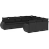 Image de Vidaxl Salon De Jardin 10 Pcs Avec Coussins Noir RÃ©sine TressÃ©e