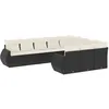 Image de Vidaxl Salon De Jardin 10 Pcs Avec Coussins Noir RÃ©sine TressÃ©e