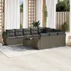Image de Vidaxl Salon De Jardin 11 Pcs Avec Coussins Gris Clair RÃ©sine TressÃ©e