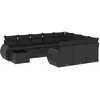 Image de Vidaxl Salon De Jardin 11 Pcs Avec Coussins Noir RÃ©sine TressÃ©e