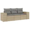 Image de Vidaxl Salon De Jardin Avec Coussins 3 Pcs Beige RÃ©sine TressÃ©e