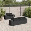 Image de Vidaxl Salon De Jardin 6 Pcs Avec Coussins Noir RÃ©sine TressÃ©e