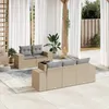 Image de Vidaxl Salon De Jardin Avec Coussins 6 Pcs Beige RÃ©sine TressÃ©e