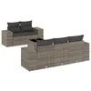 Image de Vidaxl Salon De Jardin 6 Pcs Avec Coussins Gris RÃ©sine TressÃ©e
