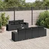 Image de Vidaxl Salon De Jardin 8 Pcs Avec Coussins Noir RÃ©sine TressÃ©e