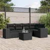 Image de Vidaxl Salon De Jardin 6 Pcs Avec Coussins Noir RÃ©sine TressÃ©e