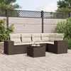 Image de Vidaxl Salon De Jardin Avec Coussins 6 Pcs Marron RÃ©sine TressÃ©e