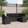 Image de Vidaxl Salon De Jardin 5 Pcs Avec Coussins Noir RÃ©sine TressÃ©e