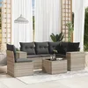 Image de Vidaxl Salon De Jardin 6 Pcs Avec Coussins Gris Clair RÃ©sine TressÃ©e