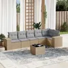 Image de Vidaxl Salon De Jardin Avec Coussins 7 Pcs Beige RÃ©sine TressÃ©e