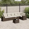 Image de Vidaxl Salon De Jardin Avec Coussins 7 Pcs Marron RÃ©sine TressÃ©e