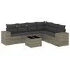 Image de Vidaxl Salon De Jardin Avec Coussins 7 Pcs Gris RÃ©sine TressÃ©e