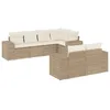 Image de Vidaxl Salon De Jardin Avec Coussins 7 Pcs Beige RÃ©sine TressÃ©e