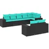 Image de Vidaxl Salon De Jardin 8 Pcs Avec Coussins Noir RÃ©sine TressÃ©e