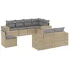 Image de Vidaxl Salon De Jardin Avec Coussins 8 Pcs Beige RÃ©sine TressÃ©e