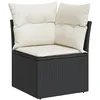 Image de Vidaxl Salon De Jardin 9 Pcs Avec Coussins Noir RÃ©sine TressÃ©e
