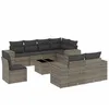 Image de Vidaxl Salon De Jardin 9 Pcs Avec Coussins Gris RÃ©sine TressÃ©e