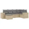 Image de Vidaxl Salon De Jardin Avec Coussins 6 Pcs Beige RÃ©sine TressÃ©e