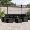 Image de Vidaxl Salon De Jardin 7 Pcs Avec Coussins Noir RÃ©sine TressÃ©e