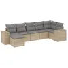 Image de Vidaxl Salon De Jardin Avec Coussins 7 Pcs Beige RÃ©sine TressÃ©e