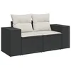 Image de Vidaxl Salon De Jardin 8 Pcs Avec Coussins Noir RÃ©sine TressÃ©e