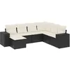 Image de Vidaxl Salon De Jardin 7 Pcs Avec Coussins Noir RÃ©sine TressÃ©e
