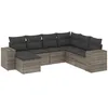 Image de Vidaxl Salon De Jardin Avec Coussins 7 Pcs Gris RÃ©sine TressÃ©e
