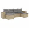 Image de Vidaxl Salon De Jardin Avec Coussins 6 Pcs Beige RÃ©sine TressÃ©e