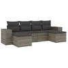 Image de Vidaxl Salon De Jardin 6 Pcs Avec Coussins Gris RÃ©sine TressÃ©e