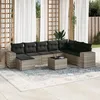 Image de Vidaxl Salon De Jardin 9 Pcs Avec Coussins Gris Clair RÃ©sine TressÃ©e