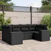 Image de Vidaxl Salon De Jardin 6 Pcs Avec Coussins Noir RÃ©sine TressÃ©e