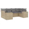 Image de Vidaxl Salon De Jardin Avec Coussins 6 Pcs Beige RÃ©sine TressÃ©e