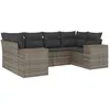 Image de Vidaxl Salon De Jardin 6 Pcs Avec Coussins Gris RÃ©sine TressÃ©e