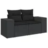 Image de Vidaxl Salon De Jardin 7 Pcs Avec Coussins Noir RÃ©sine TressÃ©e