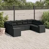 Image de Vidaxl Salon De Jardin 9 Pcs Avec Coussins Noir RÃ©sine TressÃ©e