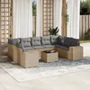 Image de Vidaxl Salon De Jardin Avec Coussins 10 Pcs Beige RÃ©sine TressÃ©e