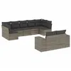 Image de Vidaxl Salon De Jardin 9 Pcs Avec Coussins Gris RÃ©sine TressÃ©e