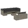 Image de Vidaxl Salon De Jardin Avec Coussins 10 Pcs Gris RÃ©sine TressÃ©e