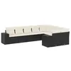 Image de Vidaxl Salon De Jardin 9 Pcs Avec Coussins Noir RÃ©sine TressÃ©e