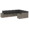 Image de Vidaxl Salon De Jardin 9 Pcs Avec Coussins Gris RÃ©sine TressÃ©e