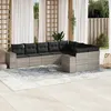 Image de Vidaxl Salon De Jardin 9 Pcs Avec Coussins Gris Clair RÃ©sine TressÃ©e