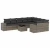 Image de Vidaxl Salon De Jardin Avec Coussins 10 Pcs Gris RÃ©sine TressÃ©e